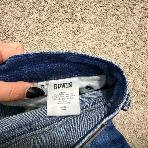Edwin Women's Bree Slim Straight Leg Blue Jeans - Picture 6 of 8